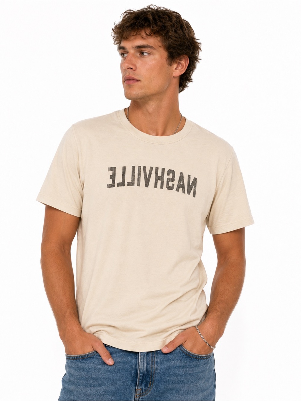Imogene + Willie Nashville Graphic Crewneck T-Shirt - Cream